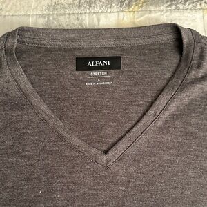 Alfani Charcoal V-Neck Tee